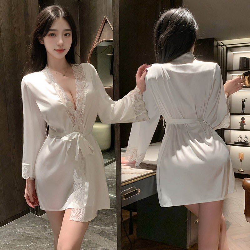 레이스 잠옷 샤워 가운 섹시 속옷 섹시한 홈웨어 시스루 느낌