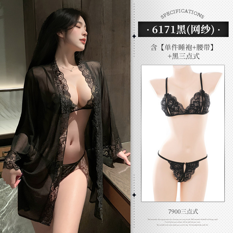 레이스 잠옷 샤워 가운 섹시 속옷 섹시한 홈웨어 시스루 느낌