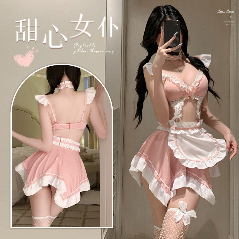 하녀 정장 트렌치 유니폼 파자마 유혹하기 엉덩이 없는 섹시한 속옷 6826