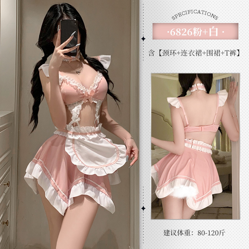 하녀 정장 트렌치 유니폼 파자마 유혹하기 엉덩이 없는 섹시한 속옷 6826