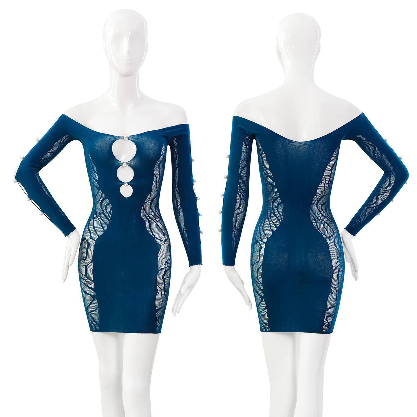 슬림한 몸매의 힙 커버 망사 섹시하게 가슴을 드러내는 시스루 감성 속옷