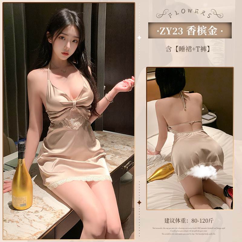 깊게 v 자 크게 등이 드러난 멜빵의 매운 잠옷 섹시 섹시 벗기 섹시한 속옷