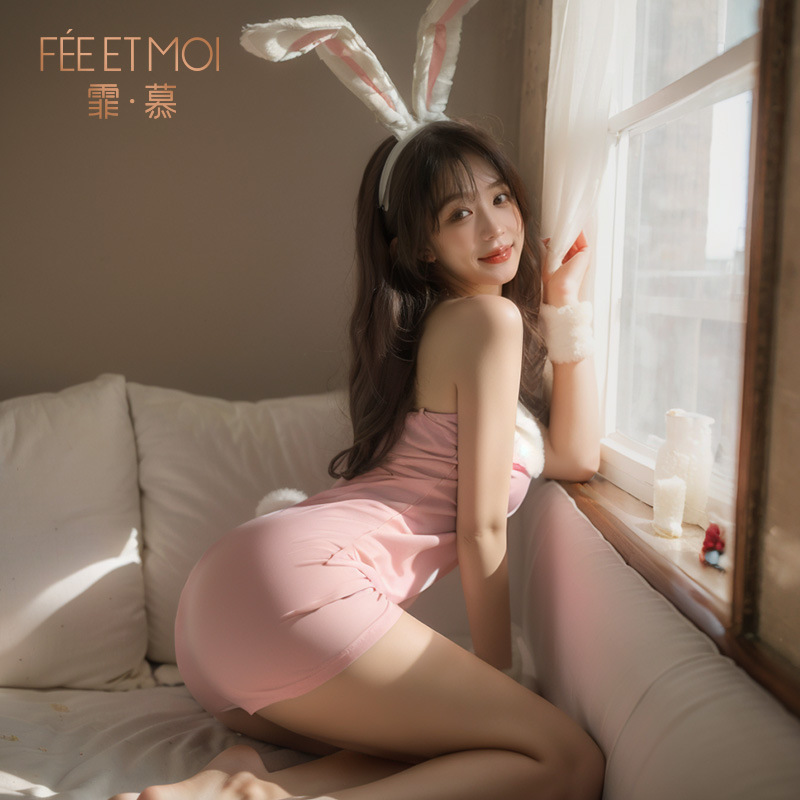 섹시란제리 열정의상 섹시한 카와이 푸시버니 세트 코스 유니폼 세트