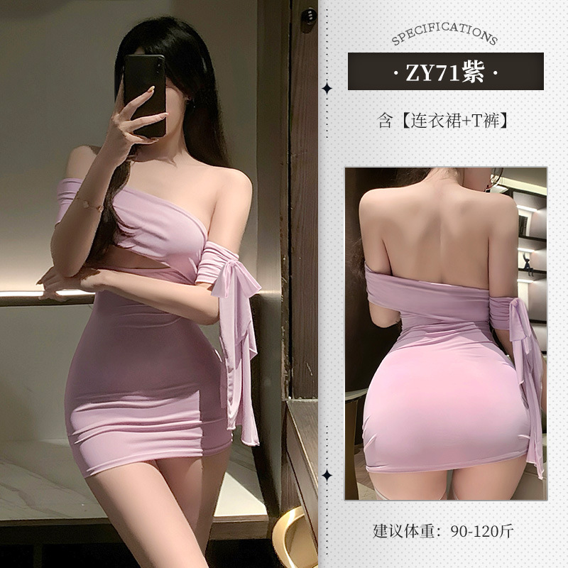 슬림한 가슴이 드러난 원피스 섹시한 누드룩 섹시한 잠옷 섹시한 속옷