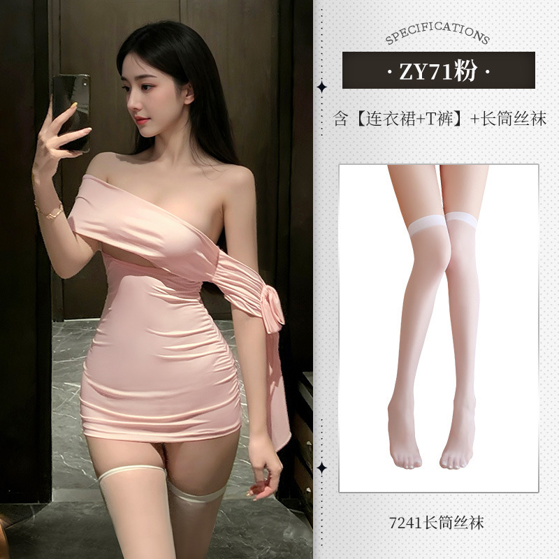 슬림한 가슴이 드러난 원피스 섹시한 누드룩 섹시한 잠옷 섹시한 속옷