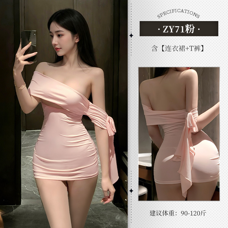 슬림한 가슴이 드러난 원피스 섹시한 누드룩 섹시한 잠옷 섹시한 속옷