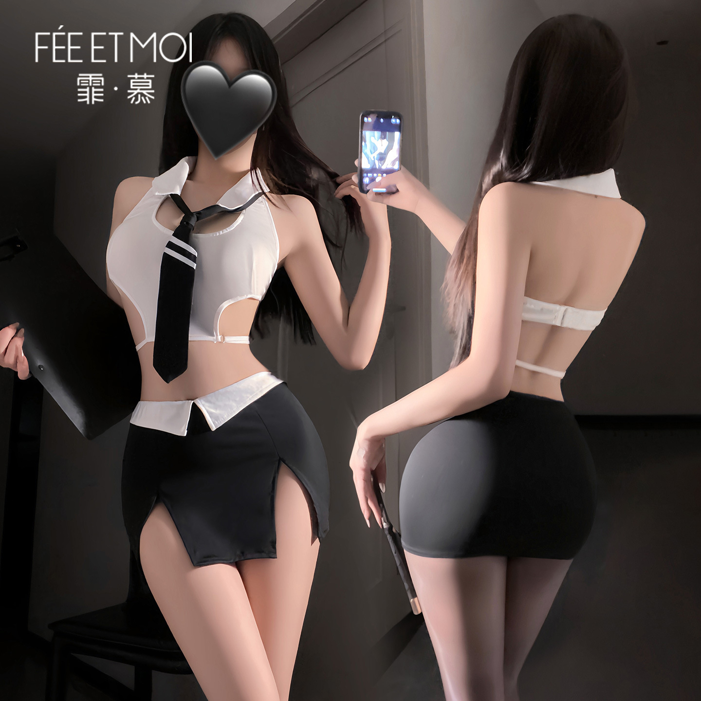 섹시한 속옷으로 속이 비고 ol의 시크릿 유니폼 섹시한 엉덩이 커버 애정 순욕 6207