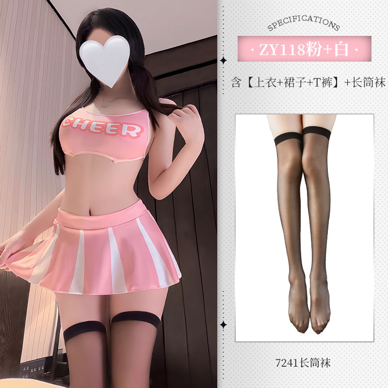 섹시란제리 축구 치어리더 세트 섹시한 미니스커트로 엉덩이를 드러내