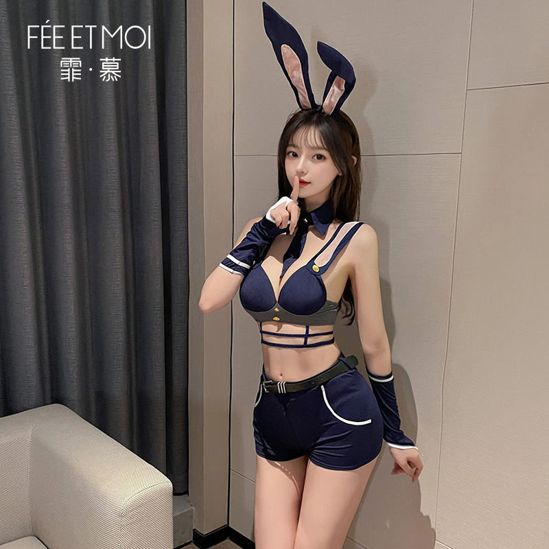 cos 토끼 경관 가랑이 오픈 제복 3879 섹시 란제리 섹시 노출 순욕의 유혹