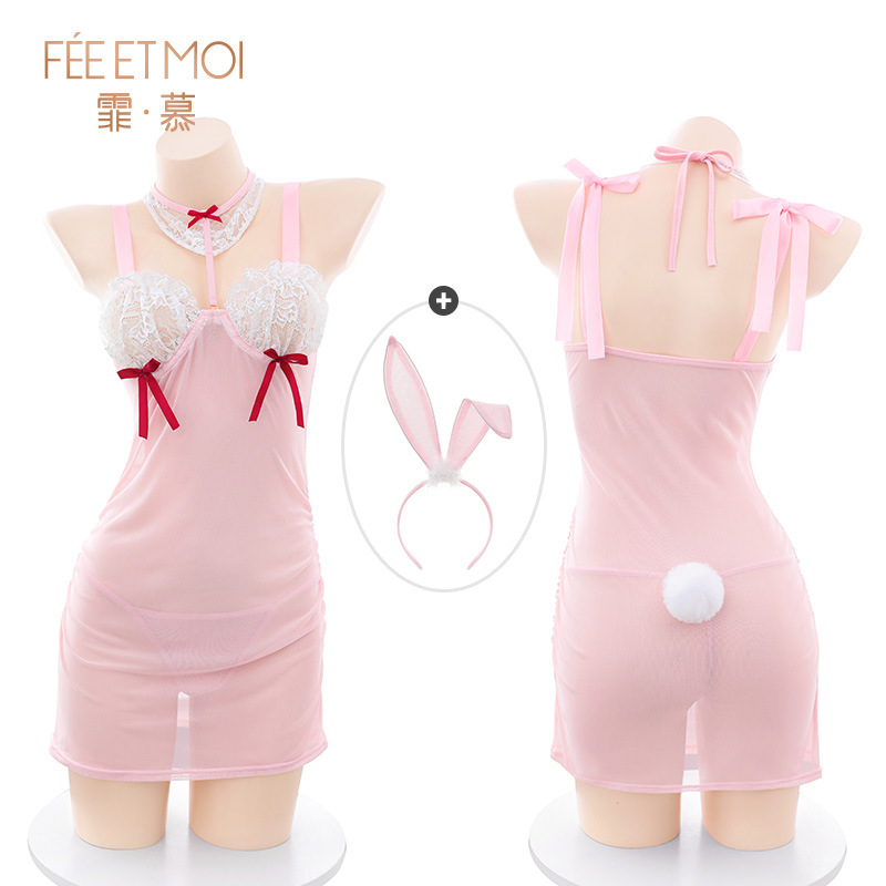 토끼녀 와이어링 함유 시스루 6369 섹시 란제리 섹시한 빅 사이즈 유니폼