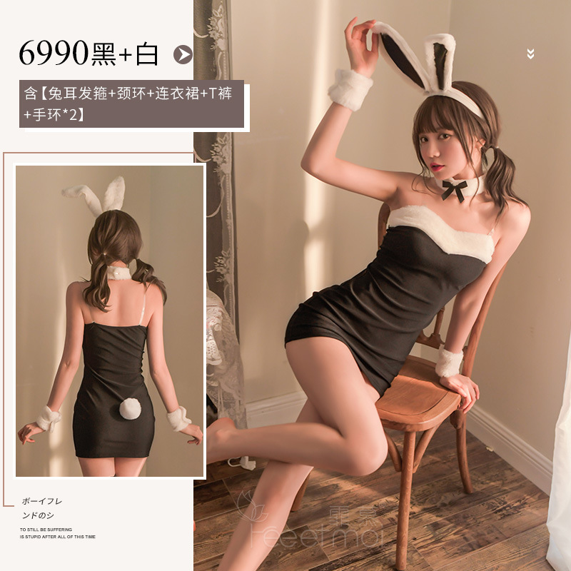 섹시 속옷 유니폼 버니걸 유혹하는 섹시 기모 섹시 파자마 섹시 룩 코스 세트 6990