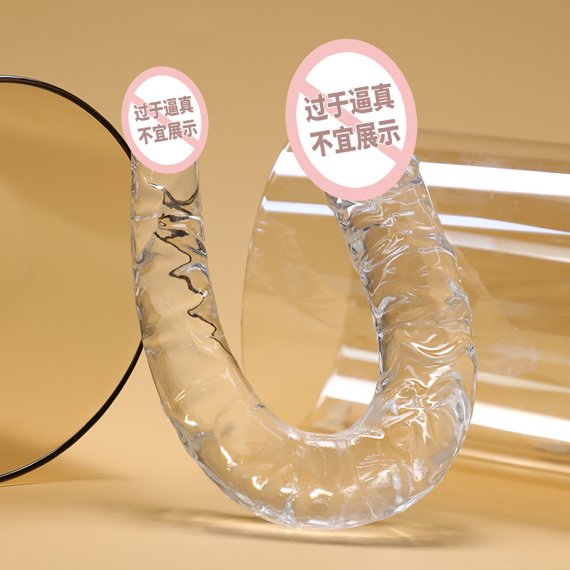 투명한 색상의 v 자 모양의 긴 성인 여성용 자위용 모방 양구