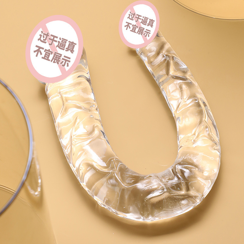투명한 색상의 v 자 모양의 긴 성인 여성용 자위용 모방 양구