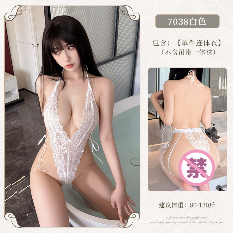 섹시한 레이스 점프슈트 잠옷 속이 훤히 비치는 섹시한 속옷 벗기