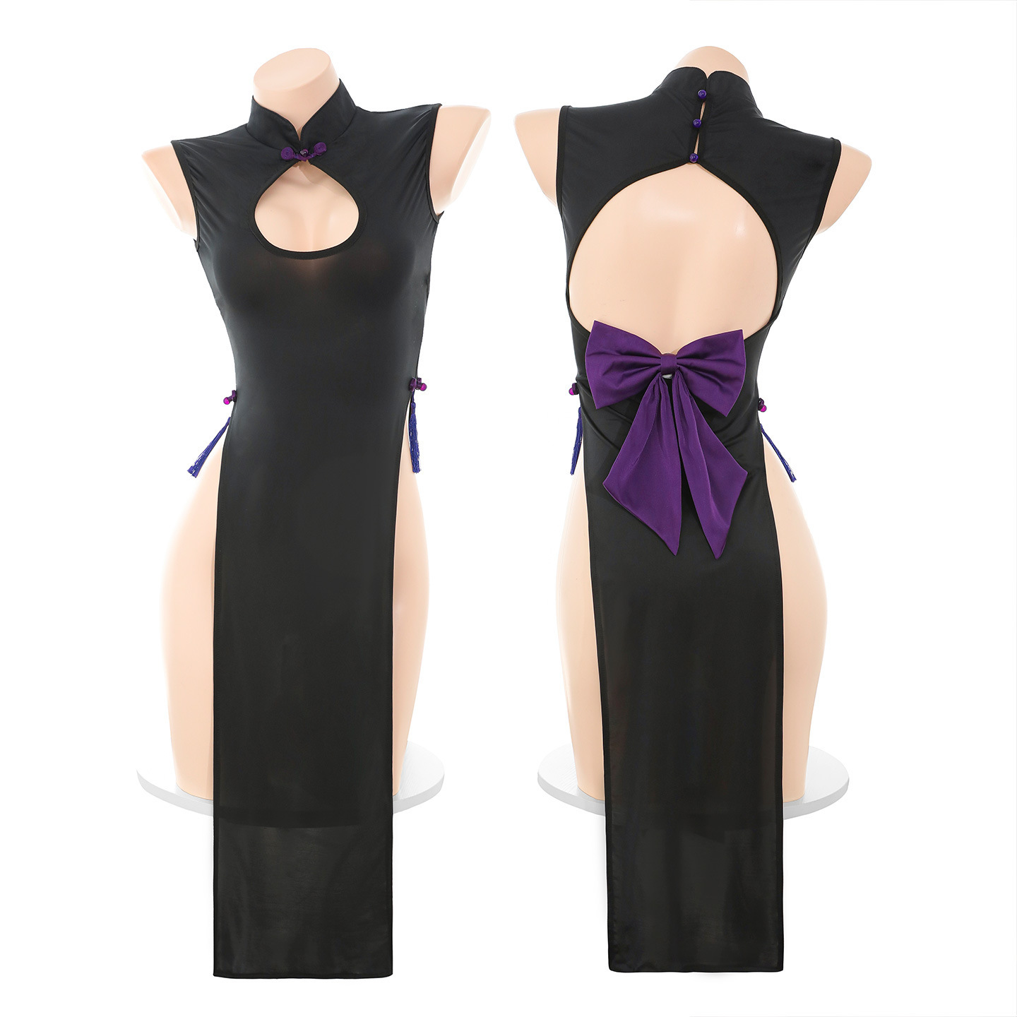 风情 高开衩 露臀 两穿 复古 旗袍 调情 露胸 诱惑 免脱 情趣内衣