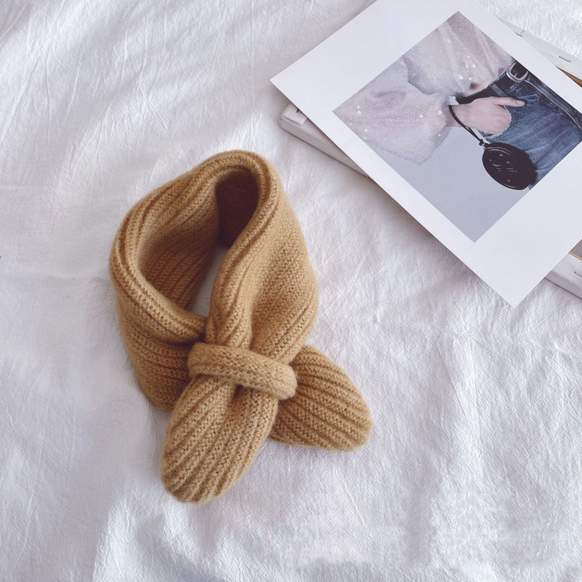 어린이 스카프 가을 겨울 교차로 목도리 유치원 아기 스카프 아이 보온 목 보호 귀여운 아기 목도리