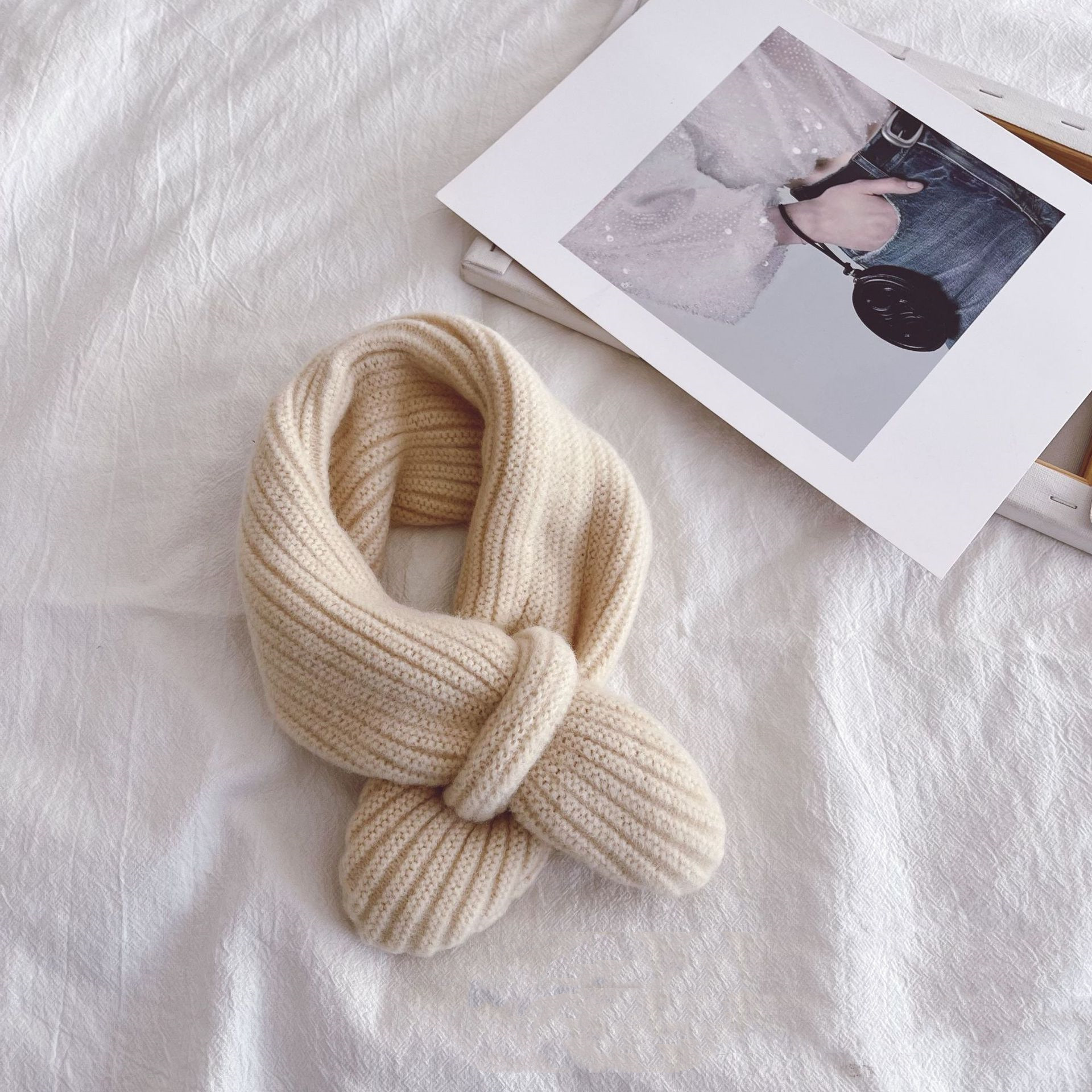 어린이 스카프 가을 겨울 교차로 목도리 유치원 아기 스카프 아이 보온 목 보호 귀여운 아기 목도리