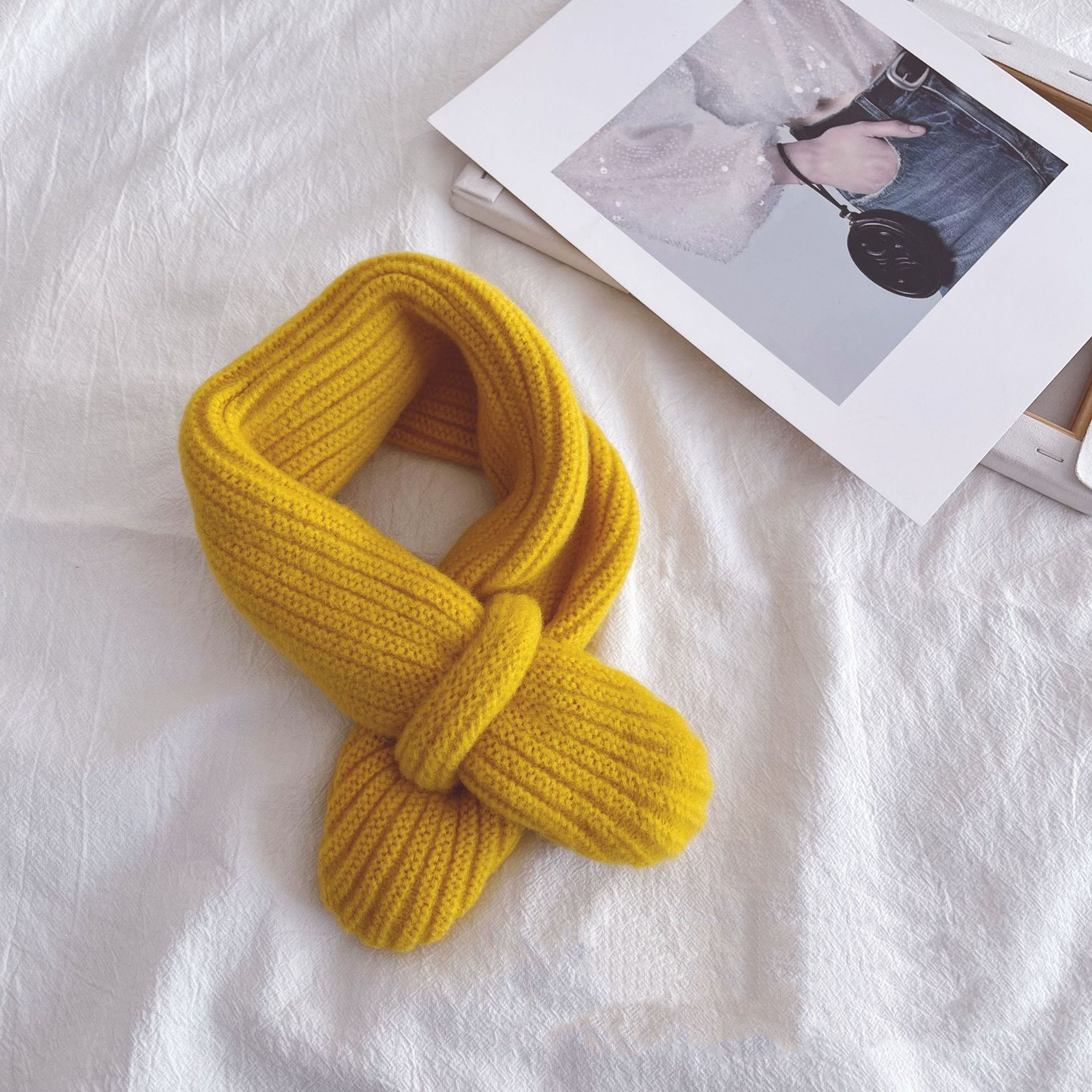 어린이 스카프 가을 겨울 교차로 목도리 유치원 아기 스카프 아이 보온 목 보호 귀여운 아기 목도리