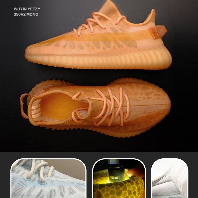 신상품 코코넛 슈즈 350 진짜 핑크색 안개꽃 남자 레포츠 러닝화 우먼