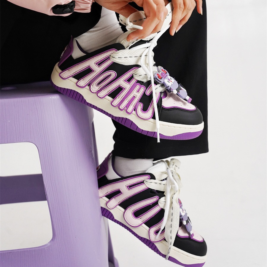 신상 미니 도파민 알파벳 스케이트 빵슈즈 남녀 캐주얼에 통굽 커플 패션 화이트 슈즈