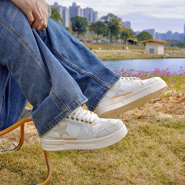 신상품 키즈 슈즈 데님 블루 별 펌프스 남녀 커플 키높이 캐주얼 어디에나 어울리는 국화 스포츠 슈즈