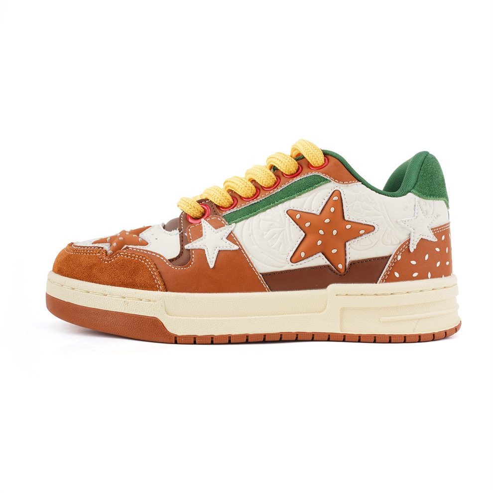 남녀 공용으로 입을 수 있는 통굽 스니커즈 슈즈 미끄럼 방지 마모성 통기성 개성 콤비 제품입니다