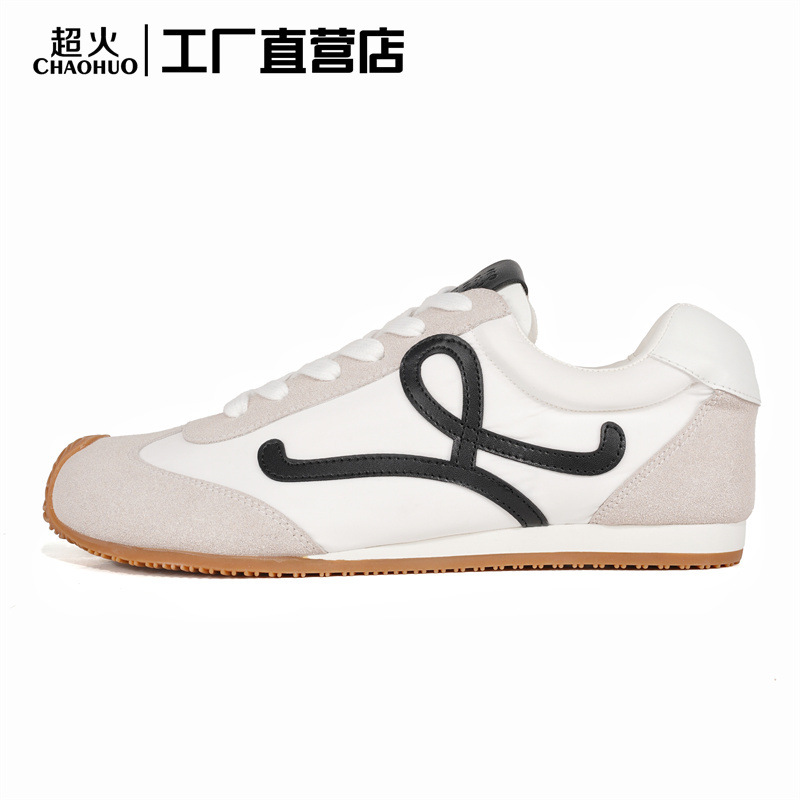 신상품 여성 플랫 플랫 블랙 슈즈 빈티지 토너 스티치 슈즈 남성