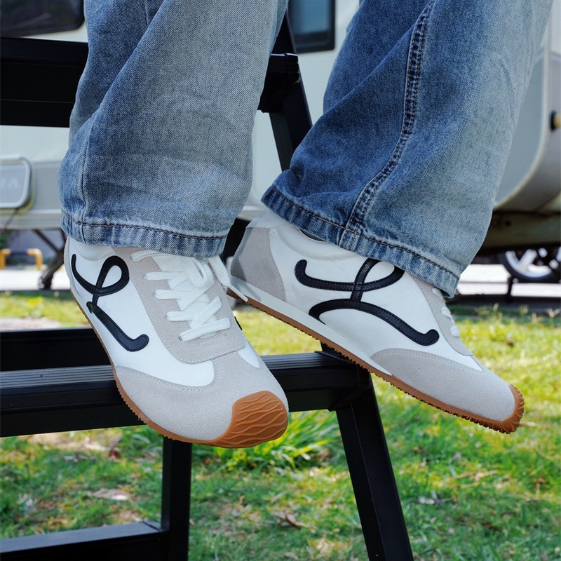 신상품 여성 플랫 플랫 블랙 슈즈 빈티지 토너 스티치 슈즈 남성