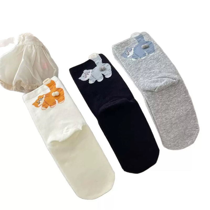 엽기 양말 여아 스타킹 ins 붐 봄 스타킹 귀여운 동물 뼈 없는 스타킹