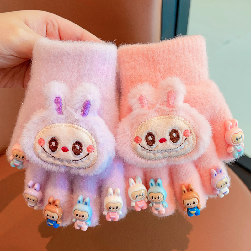 라보 아동 장갑 보온 어린이 손가락 여자 다섯 손가락 아기 가을 겨울 초등학생 남자 어린이 장갑