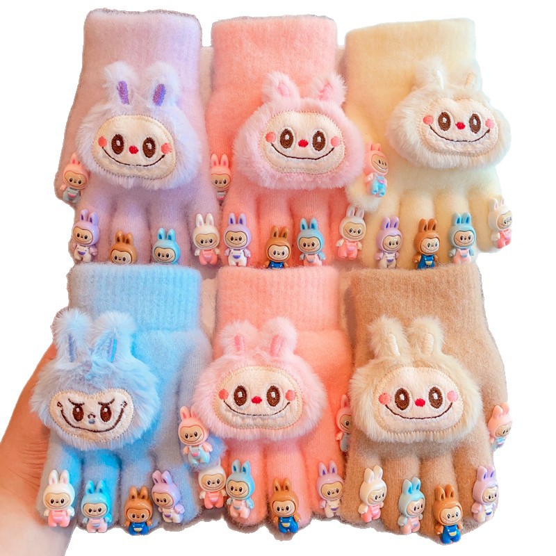 라보 아동 장갑 보온 어린이 손가락 여자 다섯 손가락 아기 가을 겨울 초등학생 남자 어린이 장갑