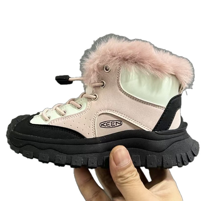 keen cohen 아동 야외 등산화 남녀 아동 두툼한 기모 보온 하이탑 방미끄럼 운동화