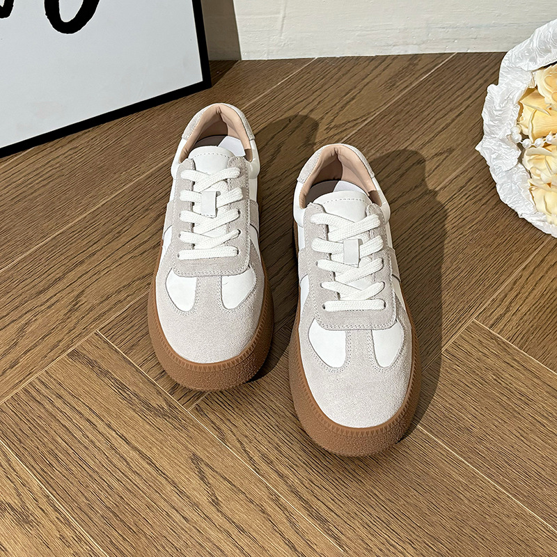 흰색 미니 슈즈 여성 봄 가을 플랫 슈즈 여성 통굽 굽 학생 캐주얼화 클래식한 슈즈