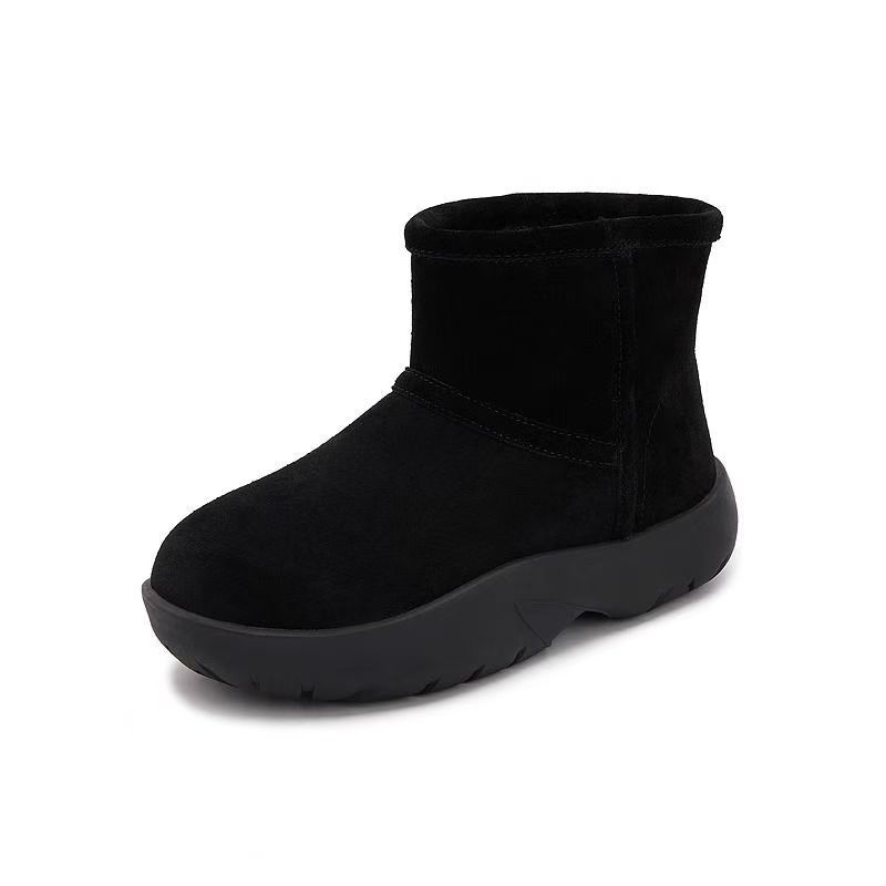 가죽 빵 스노우 부츠 여성 2025 겨울 왕홍의 인기 스타일 가볍고 마모성이 강한 앵클 부츠입니다