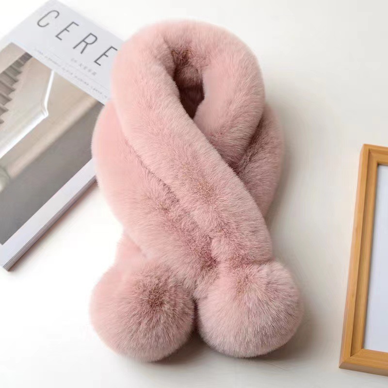 러버 토끼털 목도리 여성 가을 겨울