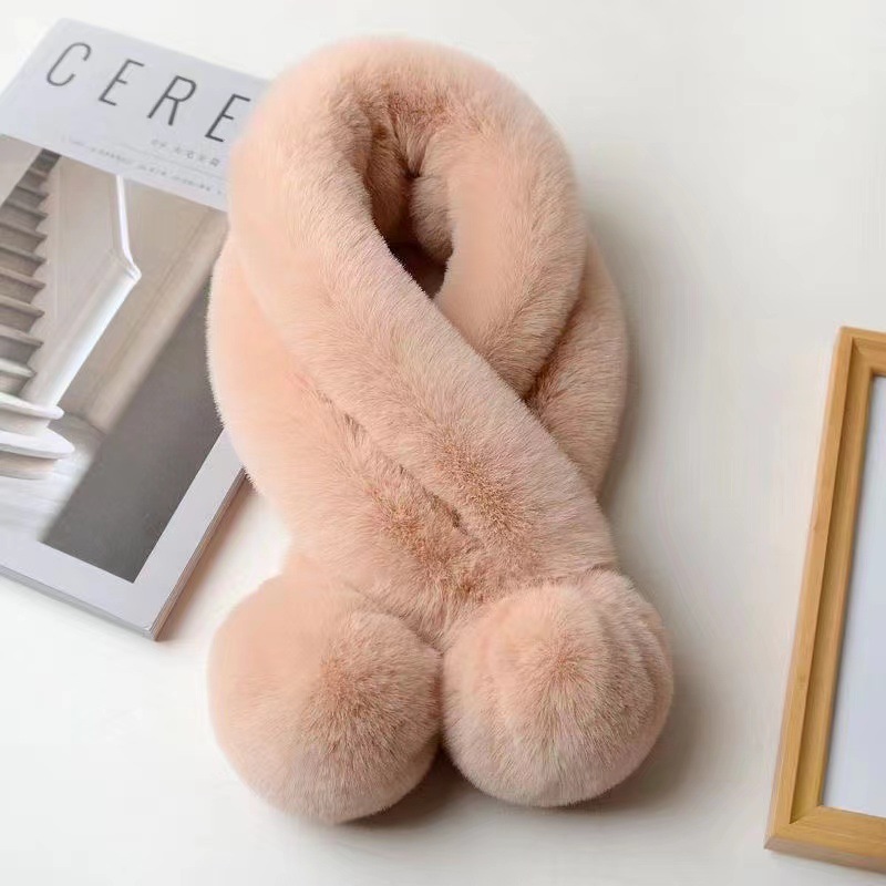 러버 토끼털 목도리 여성 가을 겨울