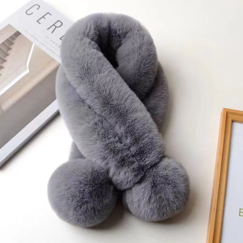 러버 토끼털 목도리 여성 가을 겨울