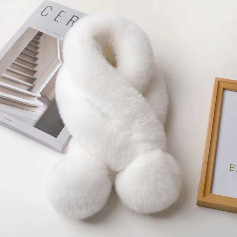 러버 토끼털 목도리 여성 가을 겨울