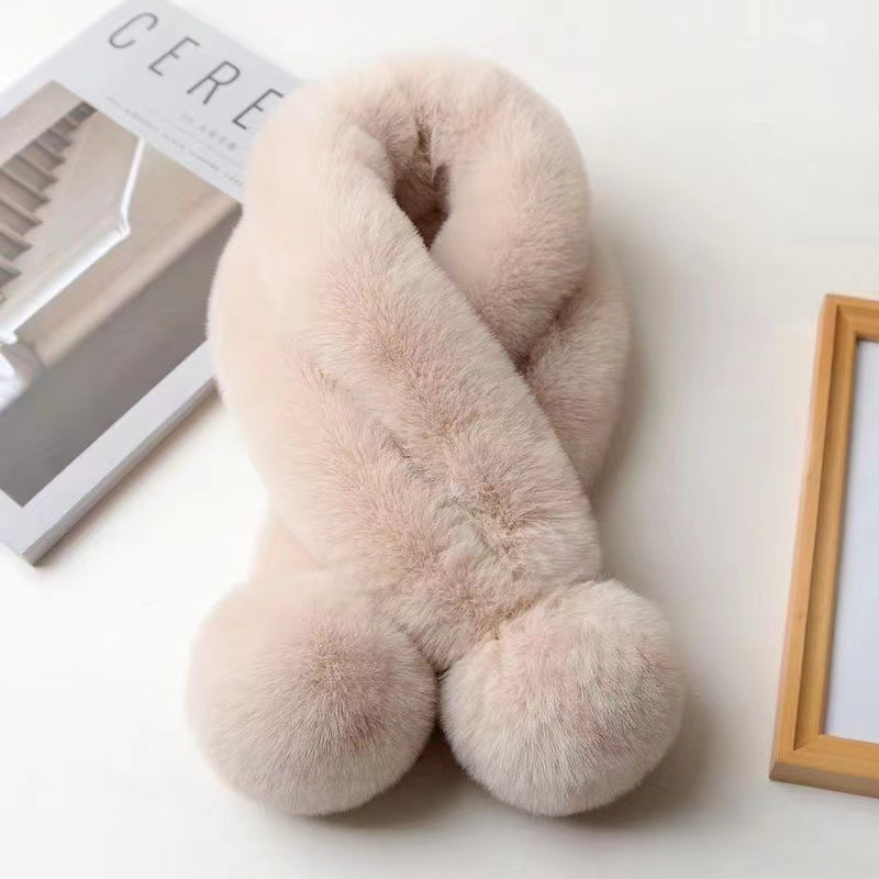 러버 토끼털 목도리 여성 가을 겨울