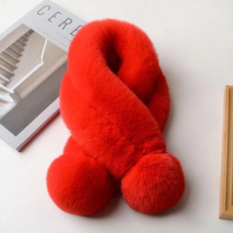 러버 토끼털 목도리 여성 가을 겨울