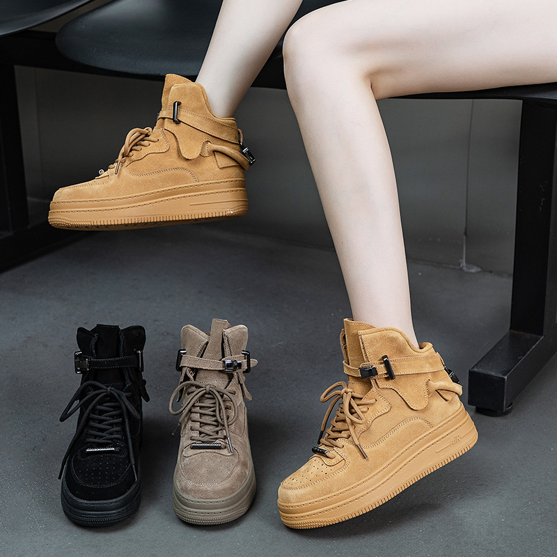 에어포스 원 aj 여성화 가죽 하이탑 스포츠 캐주얼화 여성 2025 신상품 마틴 슈즈