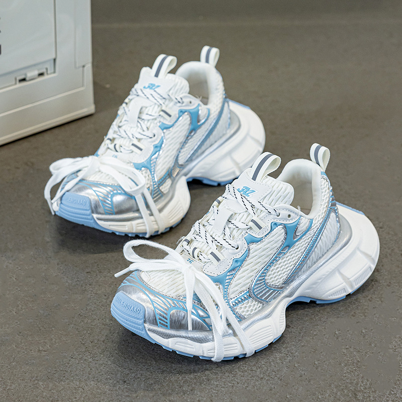 아빠 신발녀 2025 봄여름 단망 신상품 왕훙 같은 모델의 신발 통굽 레저 운동화 여성