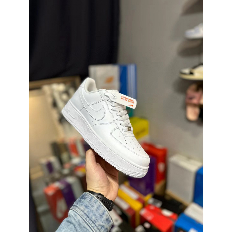 에어포스 원 헤드 소가죽 af1 다스베이더 올 화이트 클래식한 로우 백 커플 스포츠 슈즈입니다