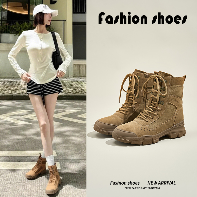 워커부츠 여성 2025 신상품 아웃도어 트레킹 등산화 트래블 데저트 부츠 여름 통굽 앵클부츠