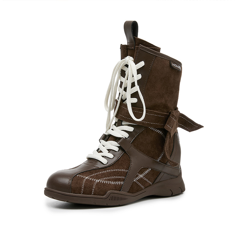 복싱 부츠 여성 신상품 가을 겨울 아우터 워커부츠 작은 키 속살이라 지치지 않아 미들 부츠