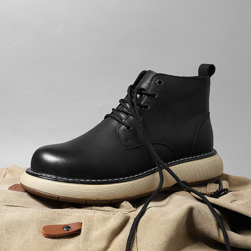 남성 마틴 부츠 가을 겨울 신상품 영국 복고풍 부츠 리얼 가죽 통솔, 통코 남성 슈즈