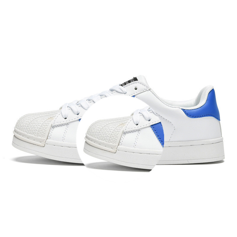 사계절 착용하기 골드 로고 화이트 블랙 조개머리 레이저 스니커즈 남성 스니커즈 트렌디한 흰색 스니커즈 여성 슈즈 통풍