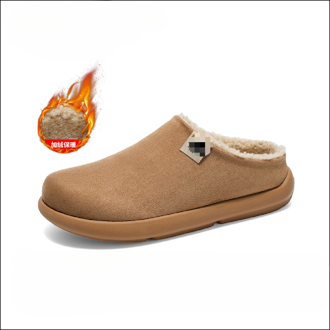 기모 버켄슈즈 남자는 겨울 통굽 보온면 신발 게으른 사무용 캐주얼 반백 슬리퍼