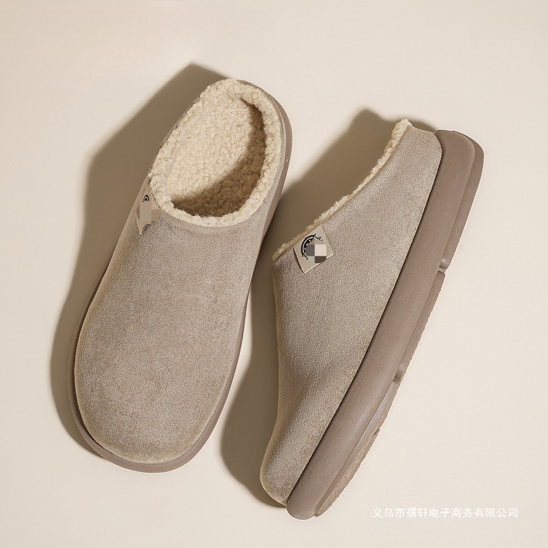 기모 버켄슈즈 남자는 겨울 통굽 보온면 신발 게으른 사무용 캐주얼 반백 슬리퍼