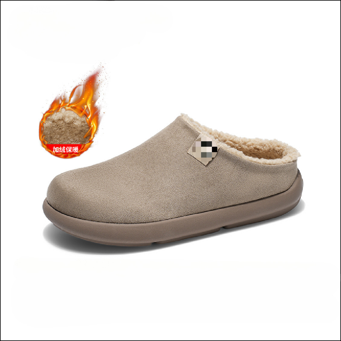 기모 버켄슈즈 남자는 겨울 통굽 보온면 신발 게으른 사무용 캐주얼 반백 슬리퍼
